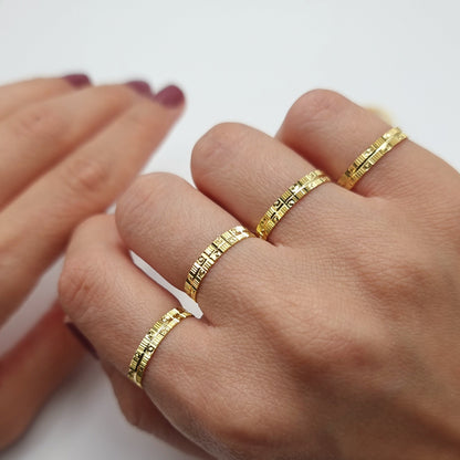 18K Pure Gold Couple Ring