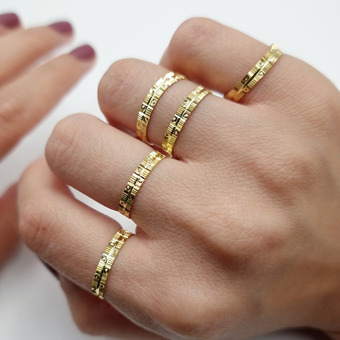 18K Pure Gold Couple Ring