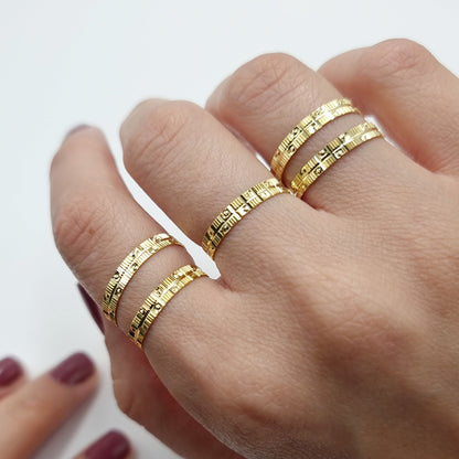 18K Pure Gold Couple Ring