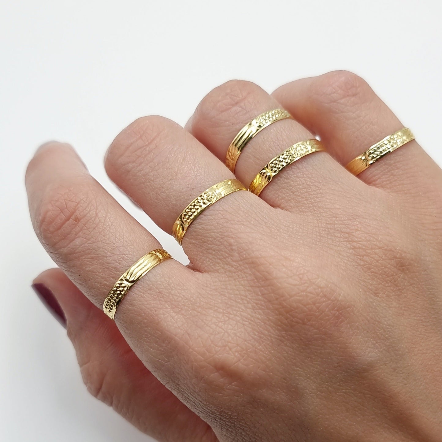 18K Pure Gold Couple Ring