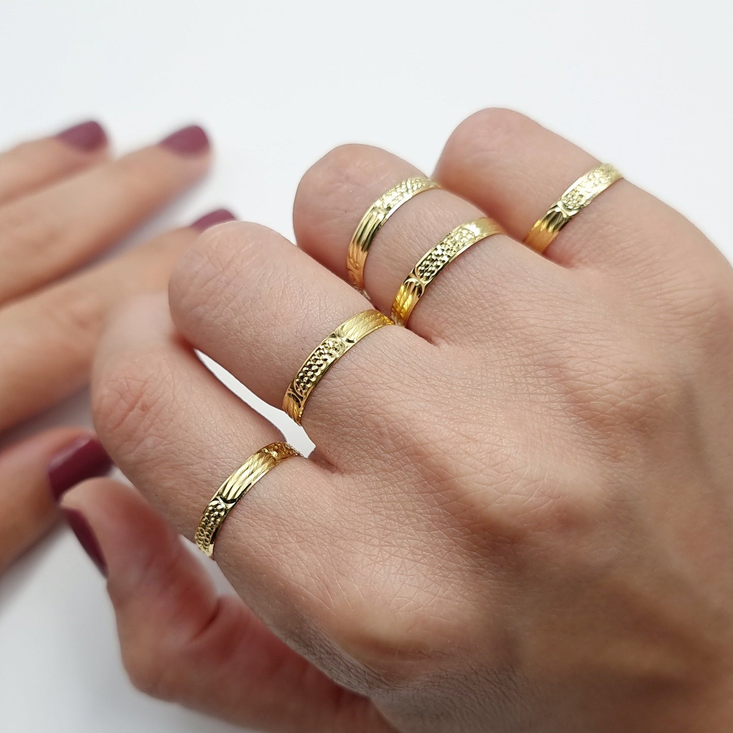 18K Pure Gold Couple Ring