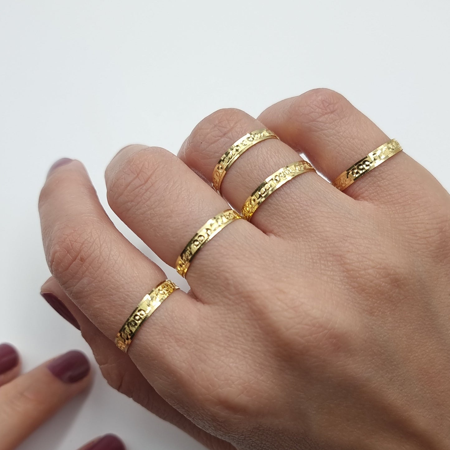 18K Pure Gold Couple Ring