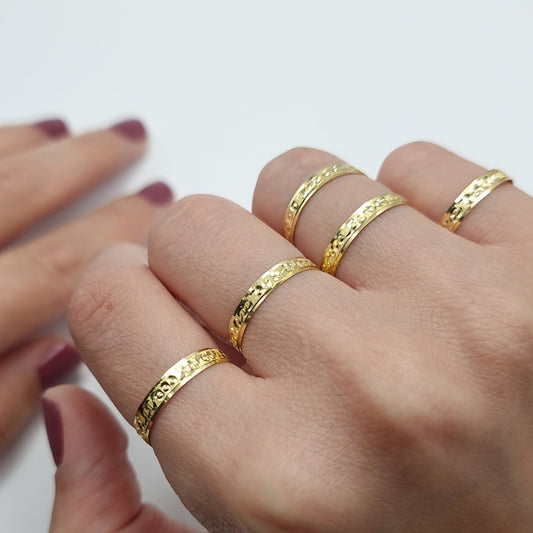 18K Pure Gold Couple Ring