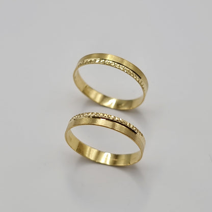 18K Pure Gold Couple Ring