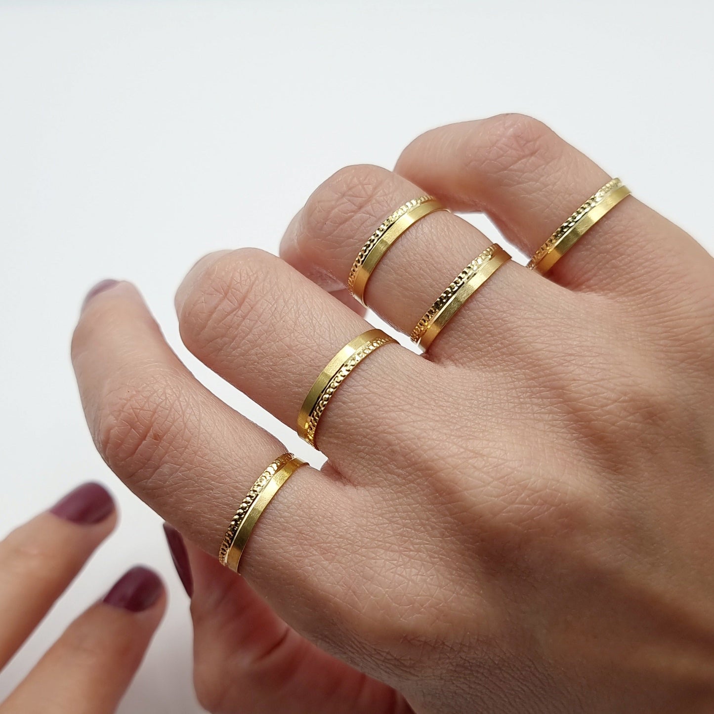 18K Pure Gold Couple Ring