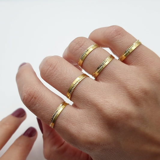 18K Pure Gold Couple Ring