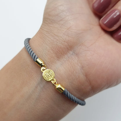 21K Pure Gold Adjustable Coin Bracelet