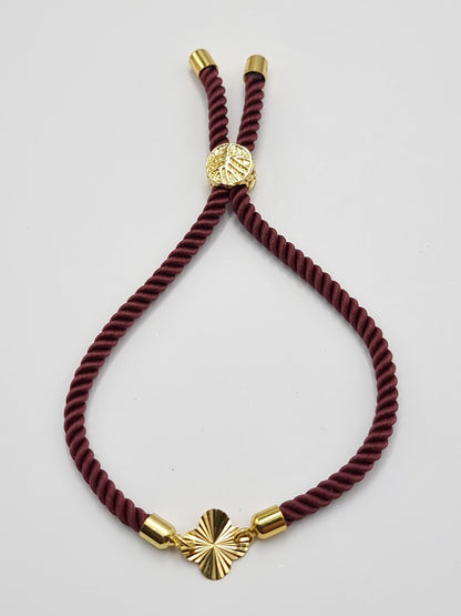 21K Pure Gold Thread Adjustable Flower Design Bracelet