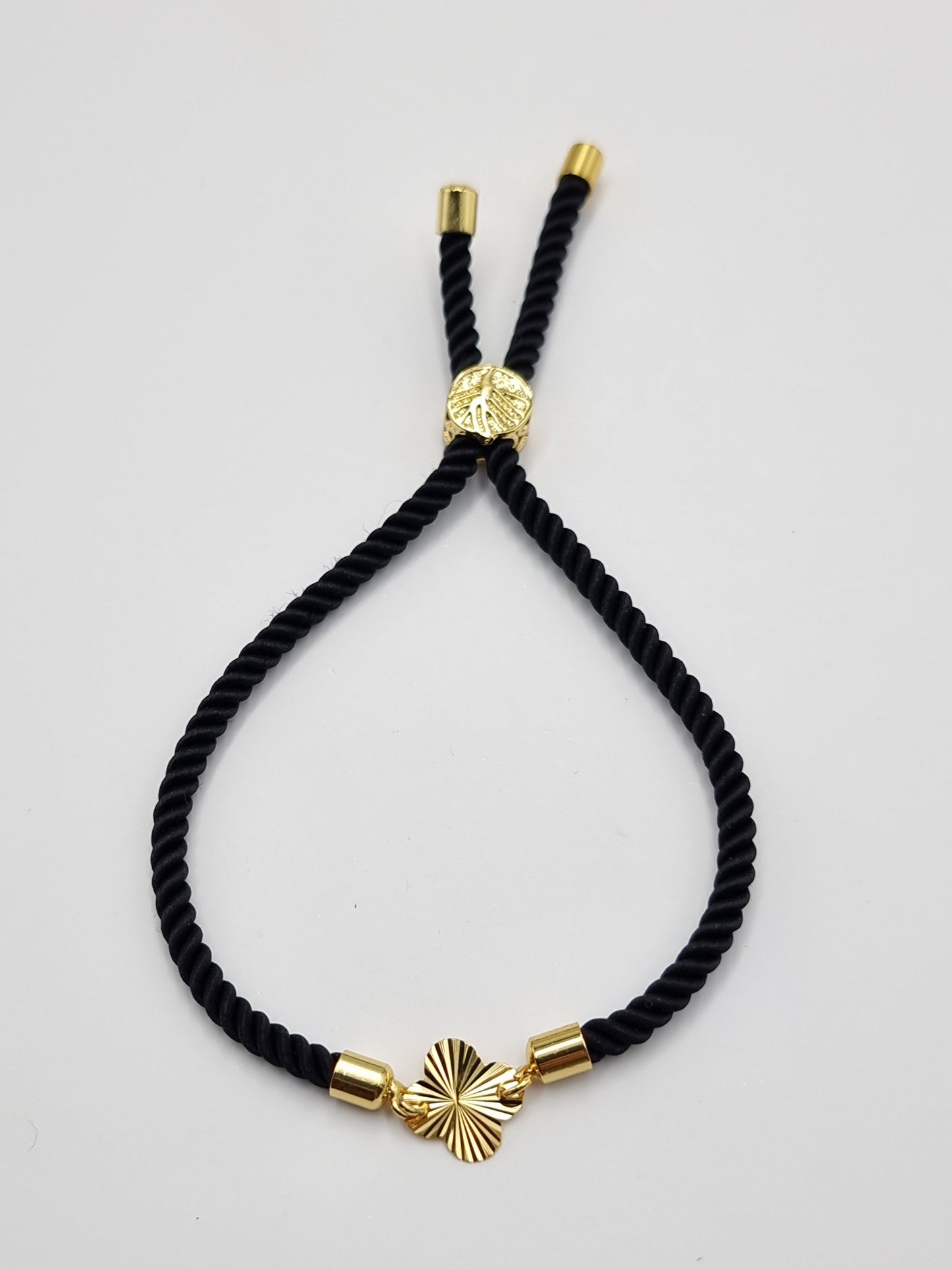 21K Pure Gold Thread Adjustable Flower Design Bracelet