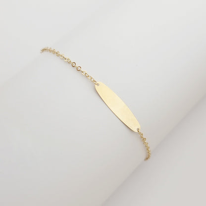 18K Pure Gold Plain Plate Design Bracelet