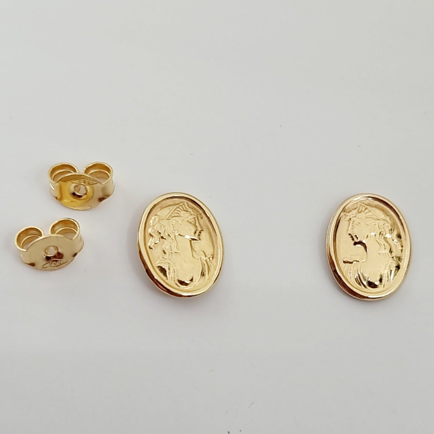 18K Pure Gold Oval Princess Earring Set