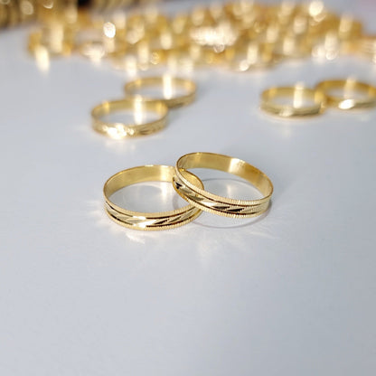 18K Pure Gold Elegant Design Couple Ring