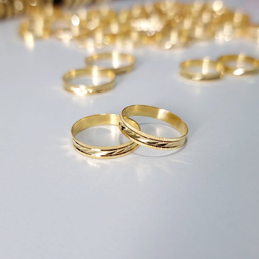 18K Pure Gold Elegant Design Couple Ring