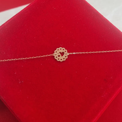 18K Pure Gold Flower Bracelet