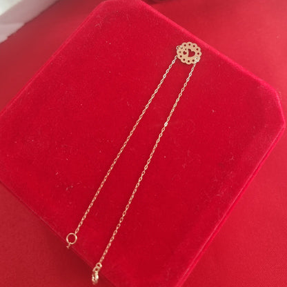 18K Pure Gold Flower Bracelet