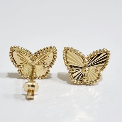 18K Pure Gold Butterfly Earring Set
