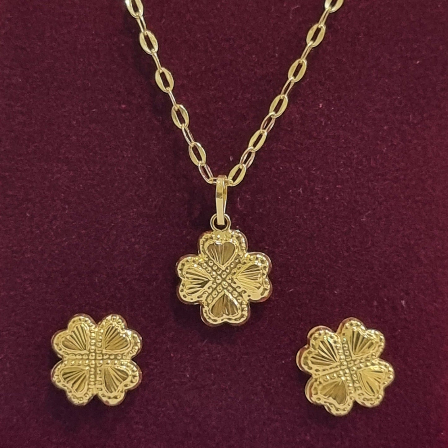 18K Pure Gold Fine Butterfly Jewelry Set