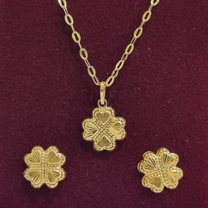 18K Pure Gold Fine Butterfly Jewelry Set
