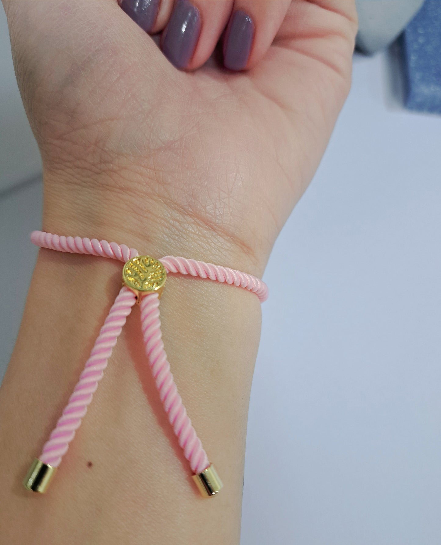 21K Pure Gold Thread Adjustable Flower Design Bracelet