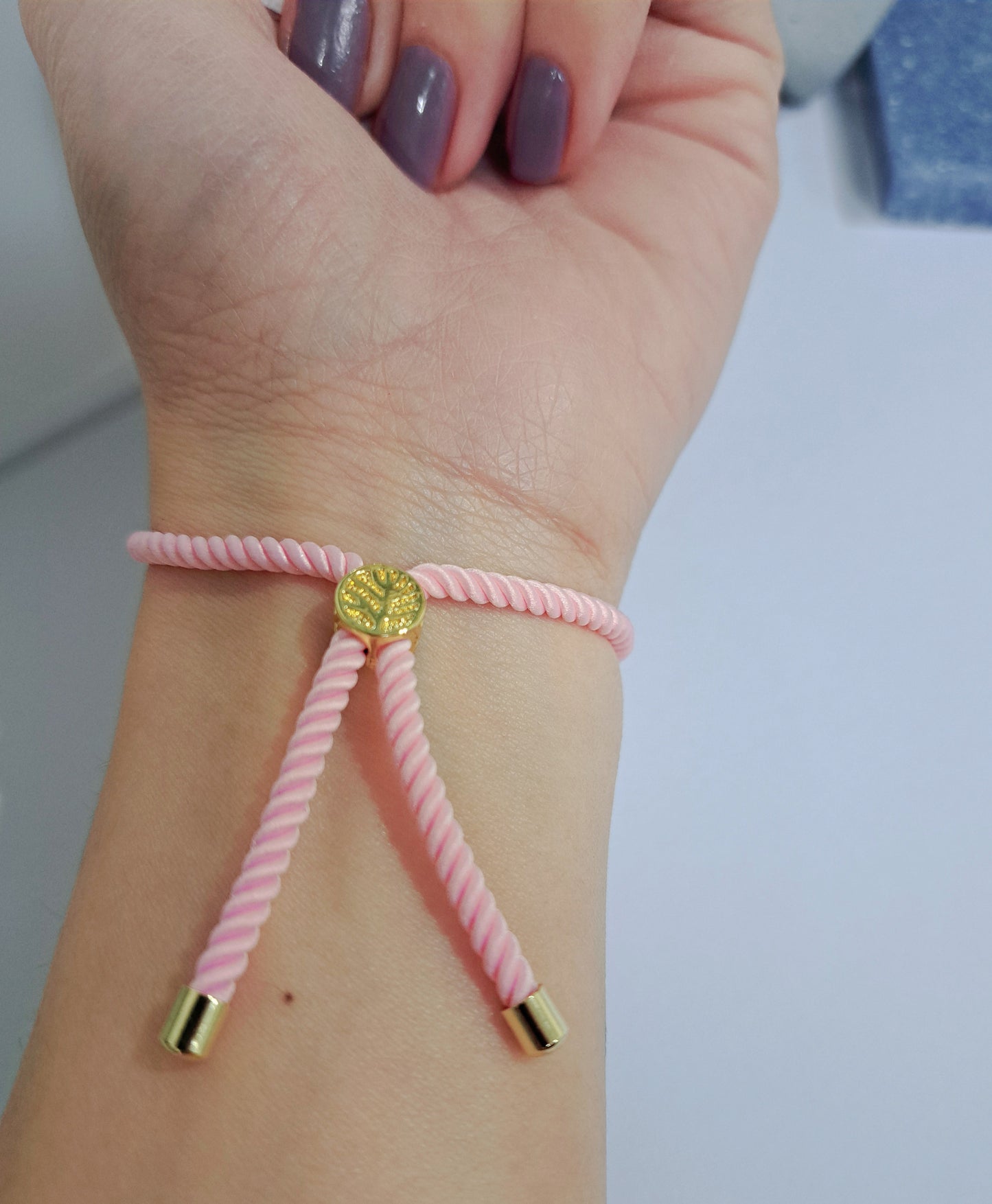 21K Pure Gold Thread Adjustable Flower Design Bracelet