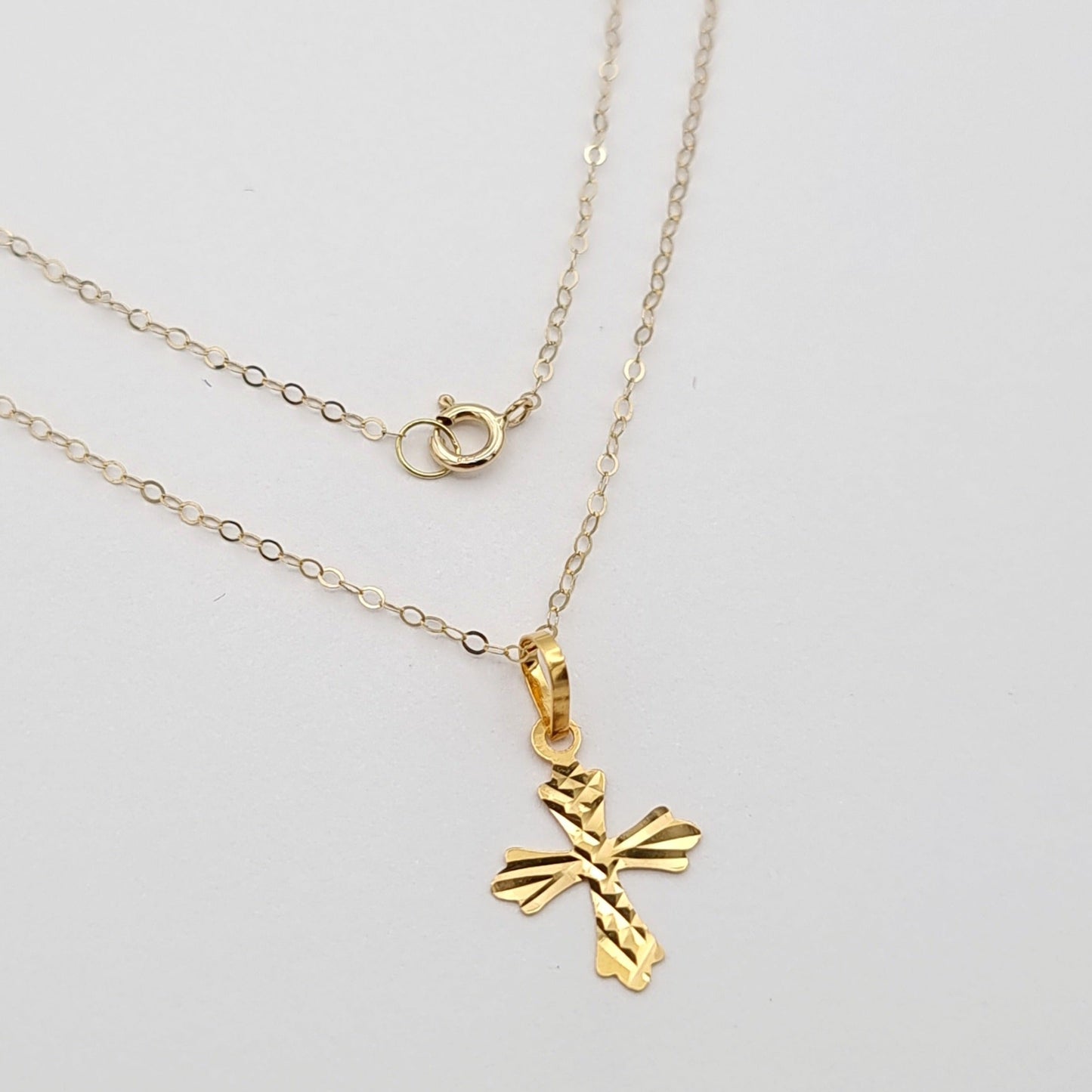18K Pure Gold Cross Necklace