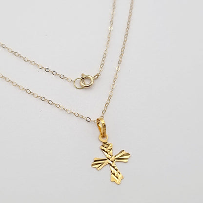 18K Pure Gold Cross Necklace