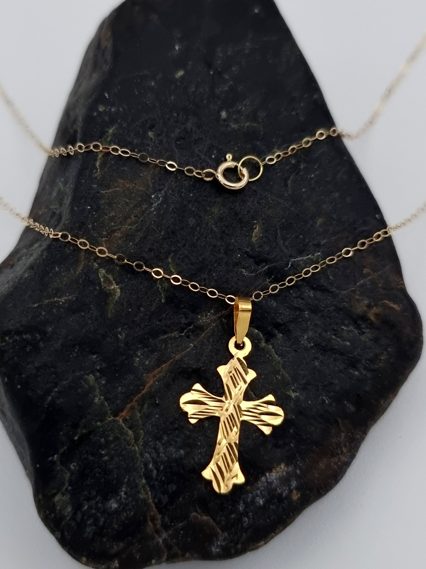 18K Pure Gold Cross Necklace