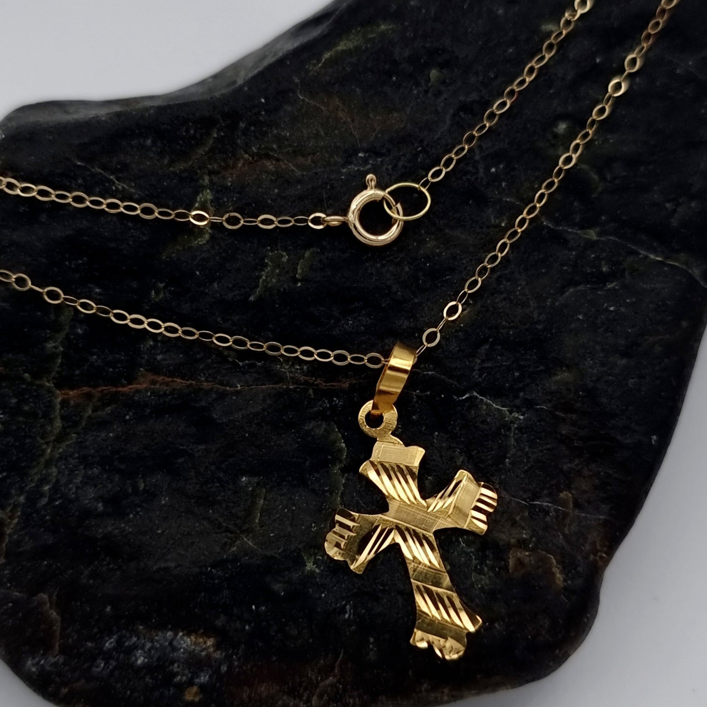 18K Pure Gold Cross Necklace