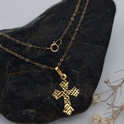 18K Pure Gold Cross Necklace