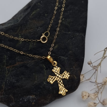 18K Pure Gold Cross Necklace