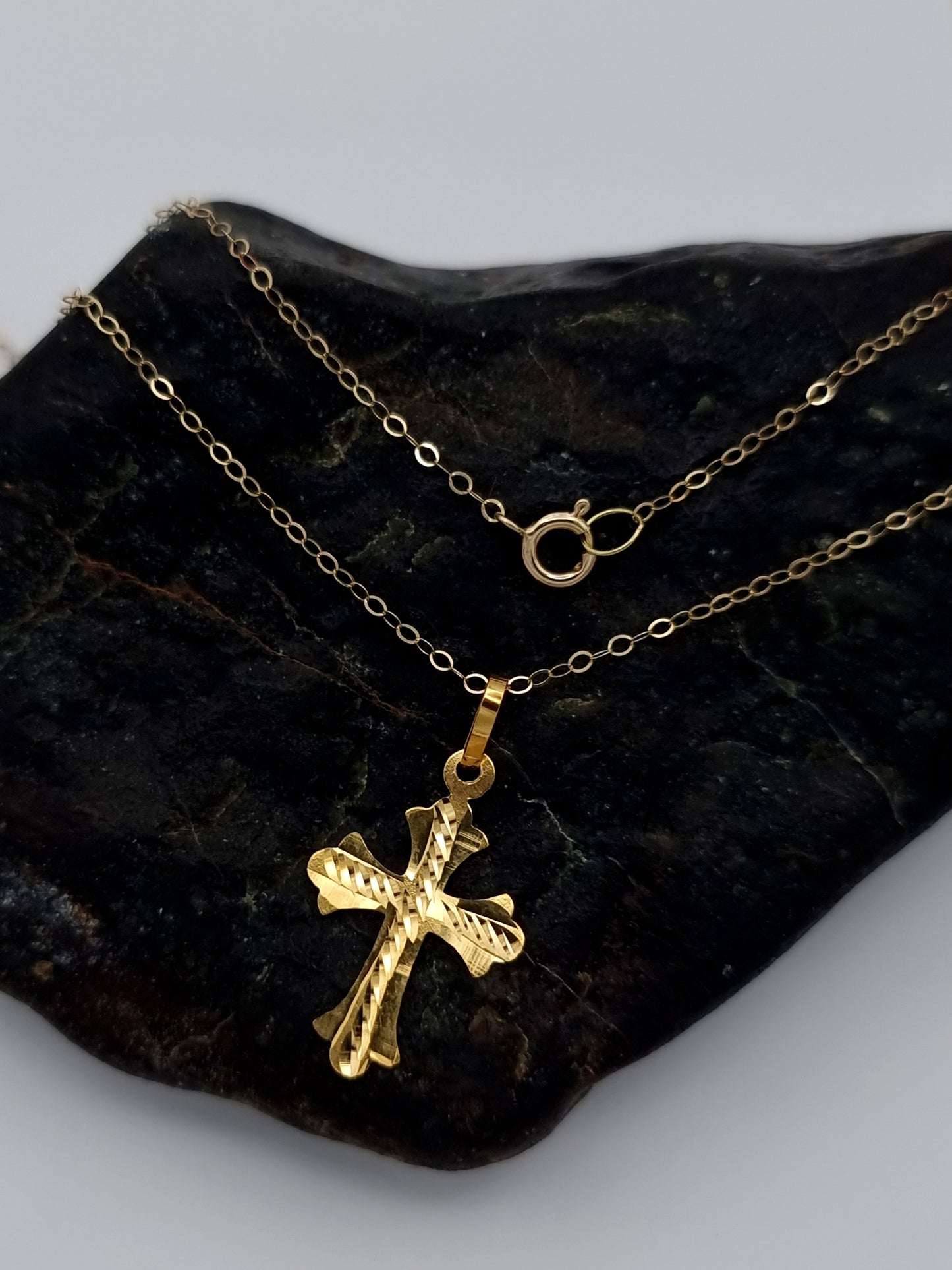 18K Pure Gold Cross Necklace
