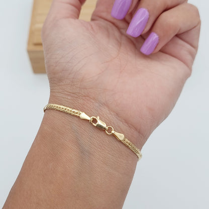 18K Pure Gold Flat Bracelet