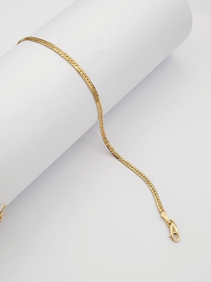 18K Pure Gold Flat Bracelet
