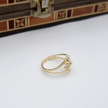 18K Pure Gold Fine Flower Ring
