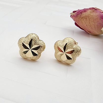 18K Pure Gold Star Stud Earring Set