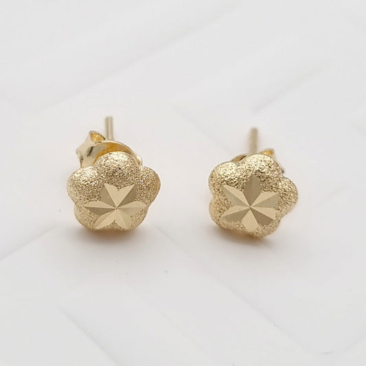 18K Pure Gold Star Stud Earring Set