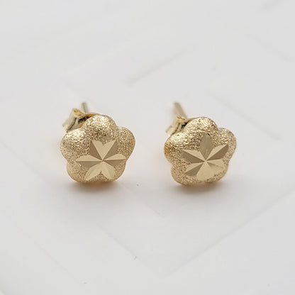 18K Pure Gold Star Stud Earring Set