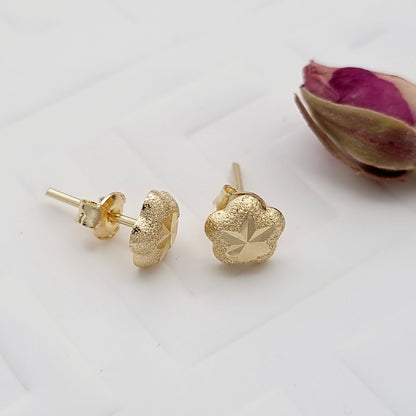 18K Pure Gold Star Stud Earring Set