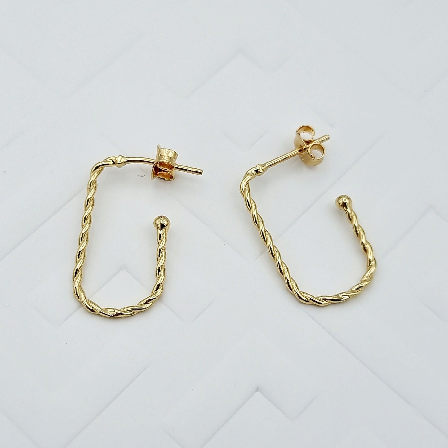 18K Pure Gold Hook Earring Set