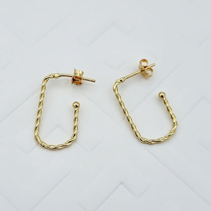 18K Pure Gold Hook Earring Set