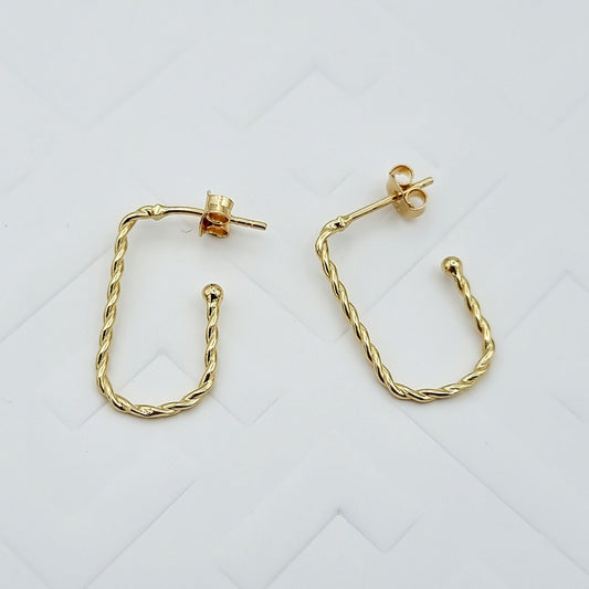 18K Pure Gold Hook Earring Set