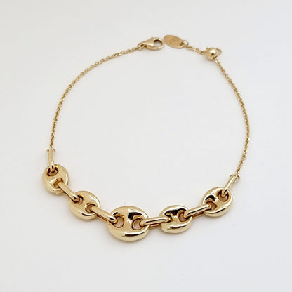 18K Pure Gold Elegant Linked Bracelet
