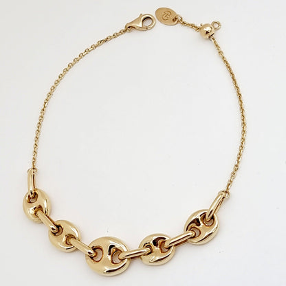 18K Pure Gold Elegant Linked Bracelet