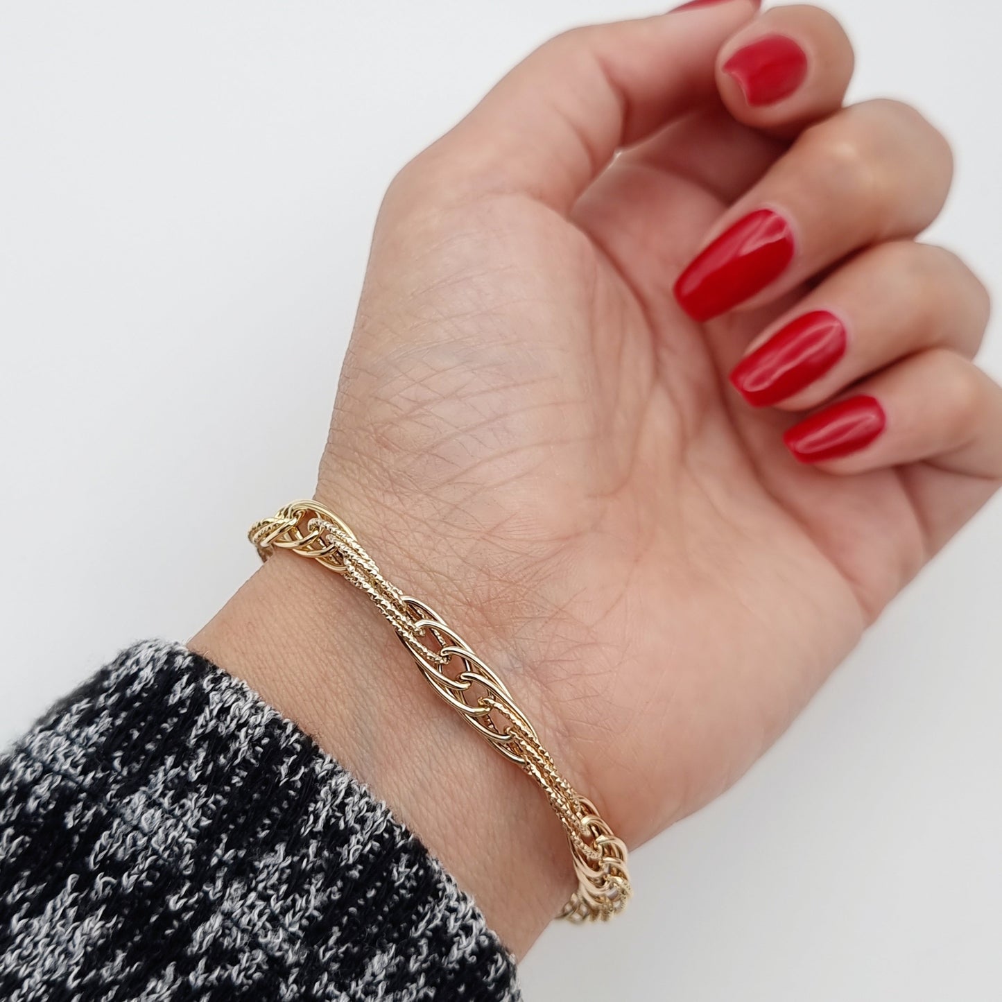 18K Pure Gold Multi Linked Bracelet