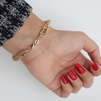 18K Pure Gold Multi Linked Bracelet