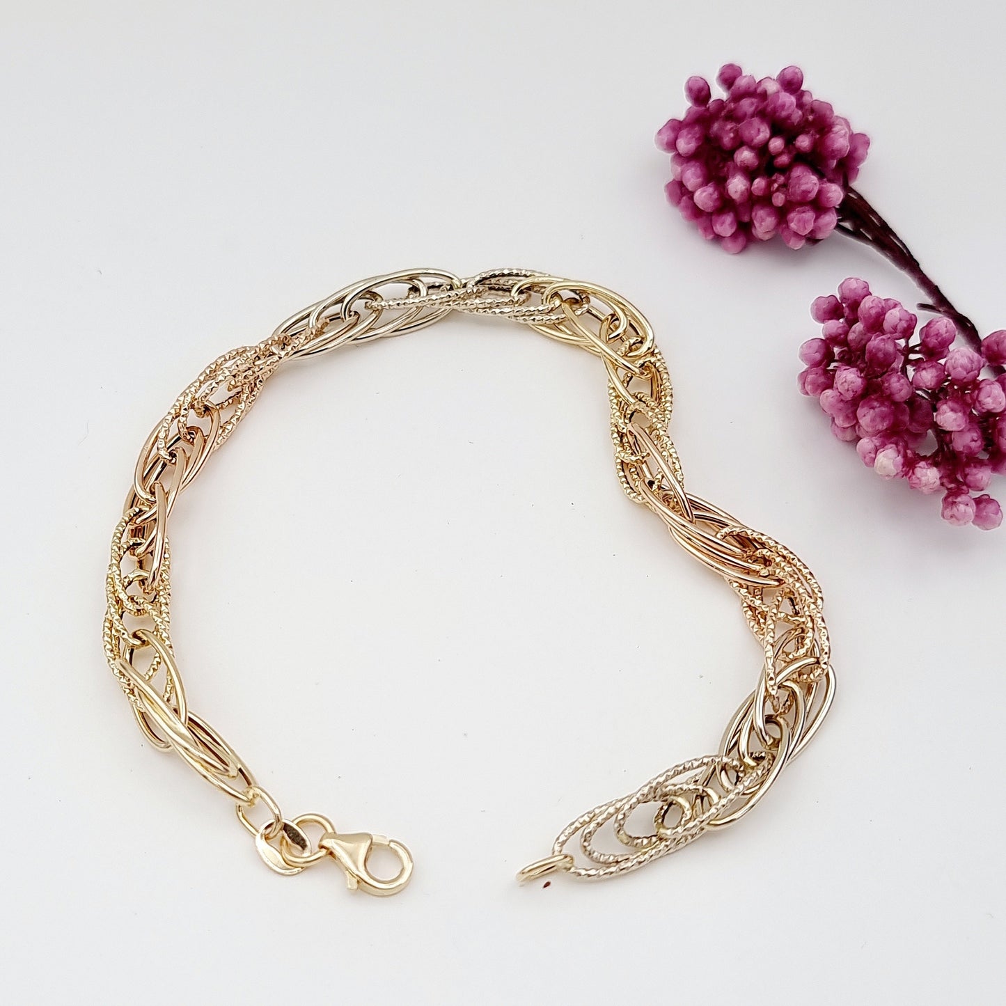 18K Pure Gold Multi Linked Bracelet