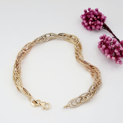 18K Pure Gold Multi Linked Bracelet