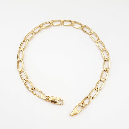 18K Pure Gold Flat Linked Bracelet