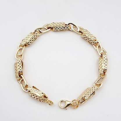 18K Pure Gold Elegant Linked Bracelet