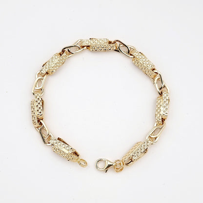 18K Pure Gold Elegant Linked Bracelet